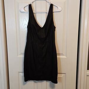 Silence + Noise Black Halter Faux Leather Look Dress Size 4